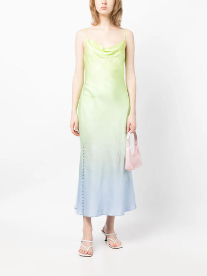 Lia Cowl-Neck Midi Dress