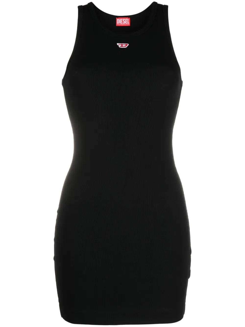 Embroidered-Logo Ribbed-Knit Dress
