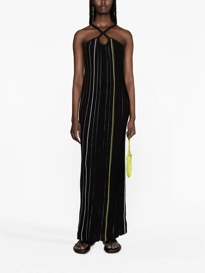 Striped Knitted Maxi Dress