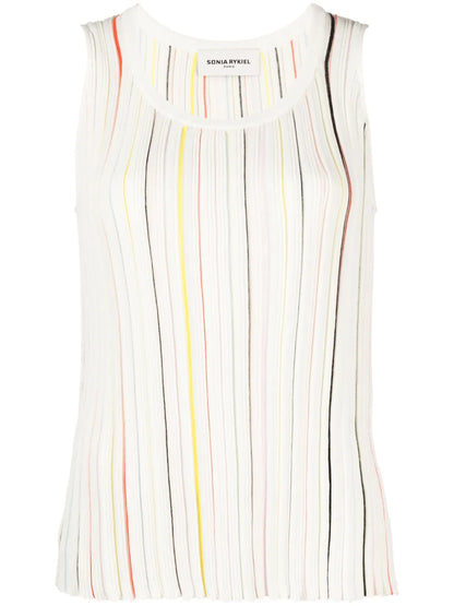 Striped Cotton-Blend Tank Top