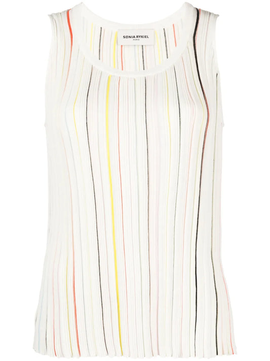 Striped Cotton-Blend Tank Top