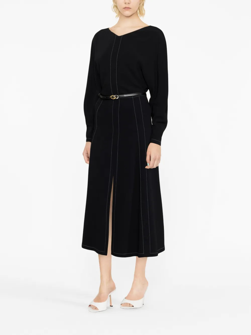 Front-Slit Midi Skirt