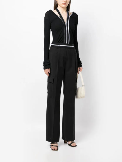 High-Waisted Cargo Trousers