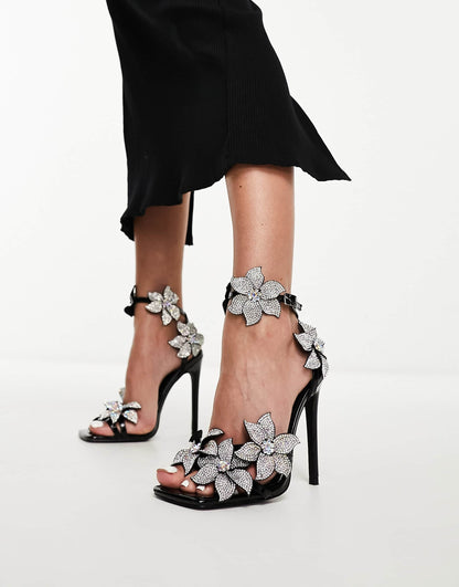 Romi Embellished Flower Heeled Sandal
