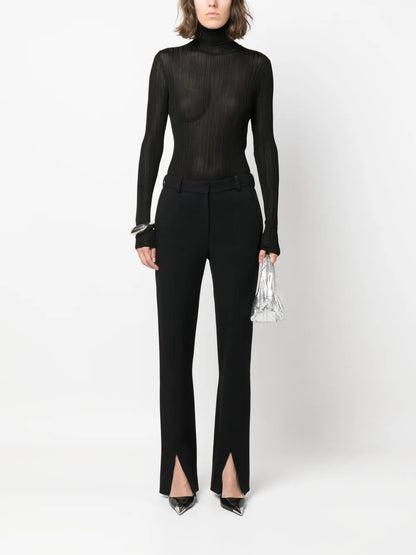 Roll-Neck Ribbed-Knit Jumper