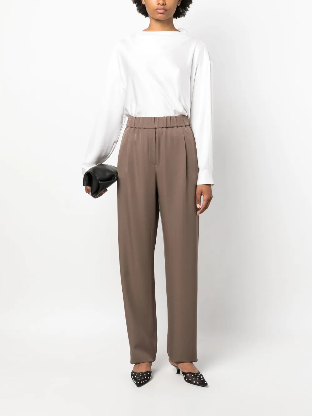 Pleated High-Waist Trousers