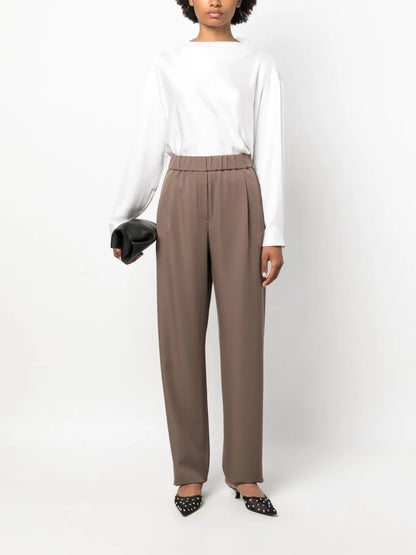 Pleated High-Waist Trousers