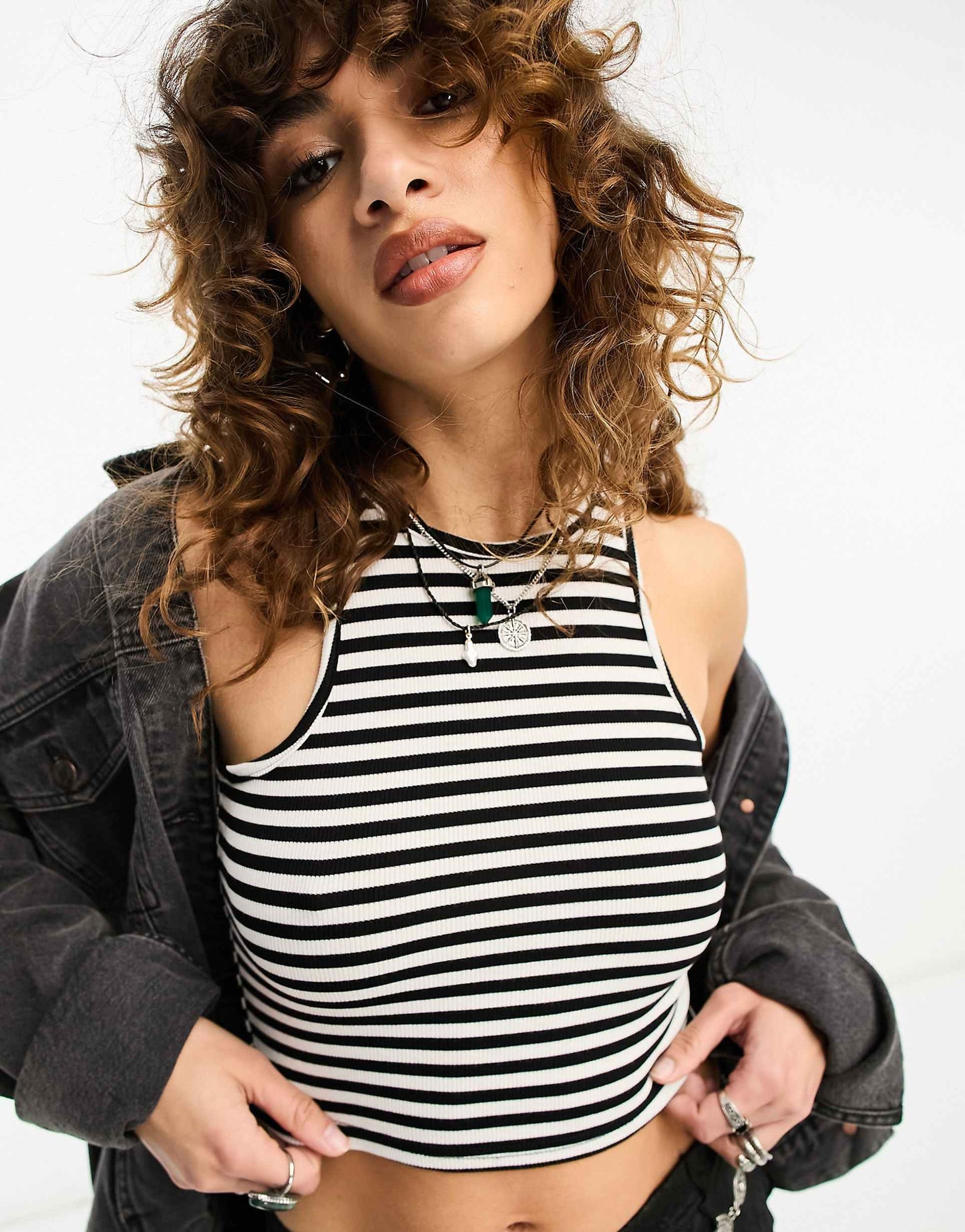 Racer Neck Cropped Top