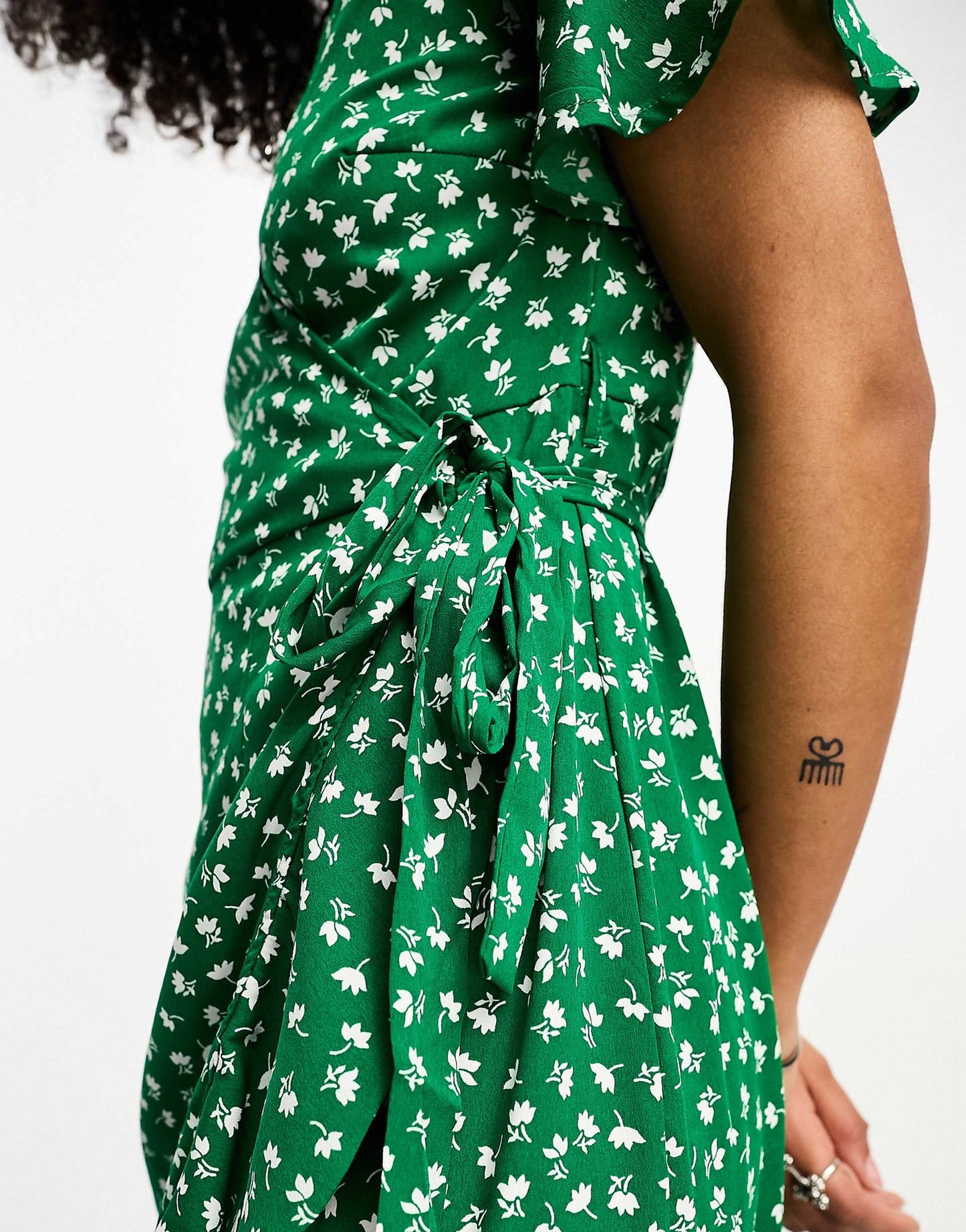 Frill Wrap Mini Dress