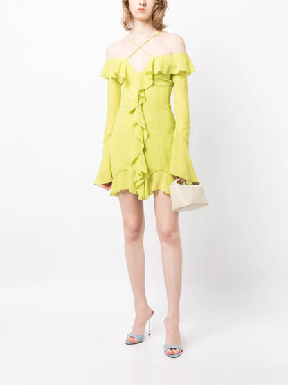 Selia Ruffled Chiffon Mini Dress