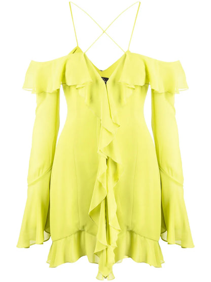Selia Ruffled Chiffon Mini Dress