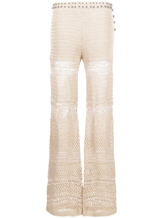 High-Waisted Knitted Trousers