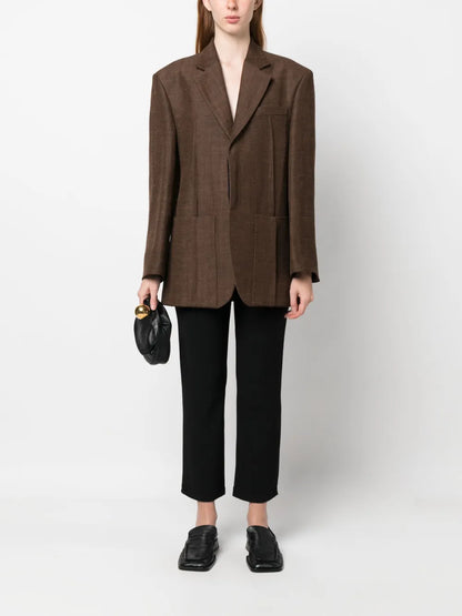 Mid-Rise Straight-Leg Tailored Trousers