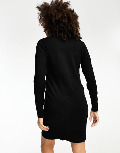 Knitted High Neck Jumper Mini Dress