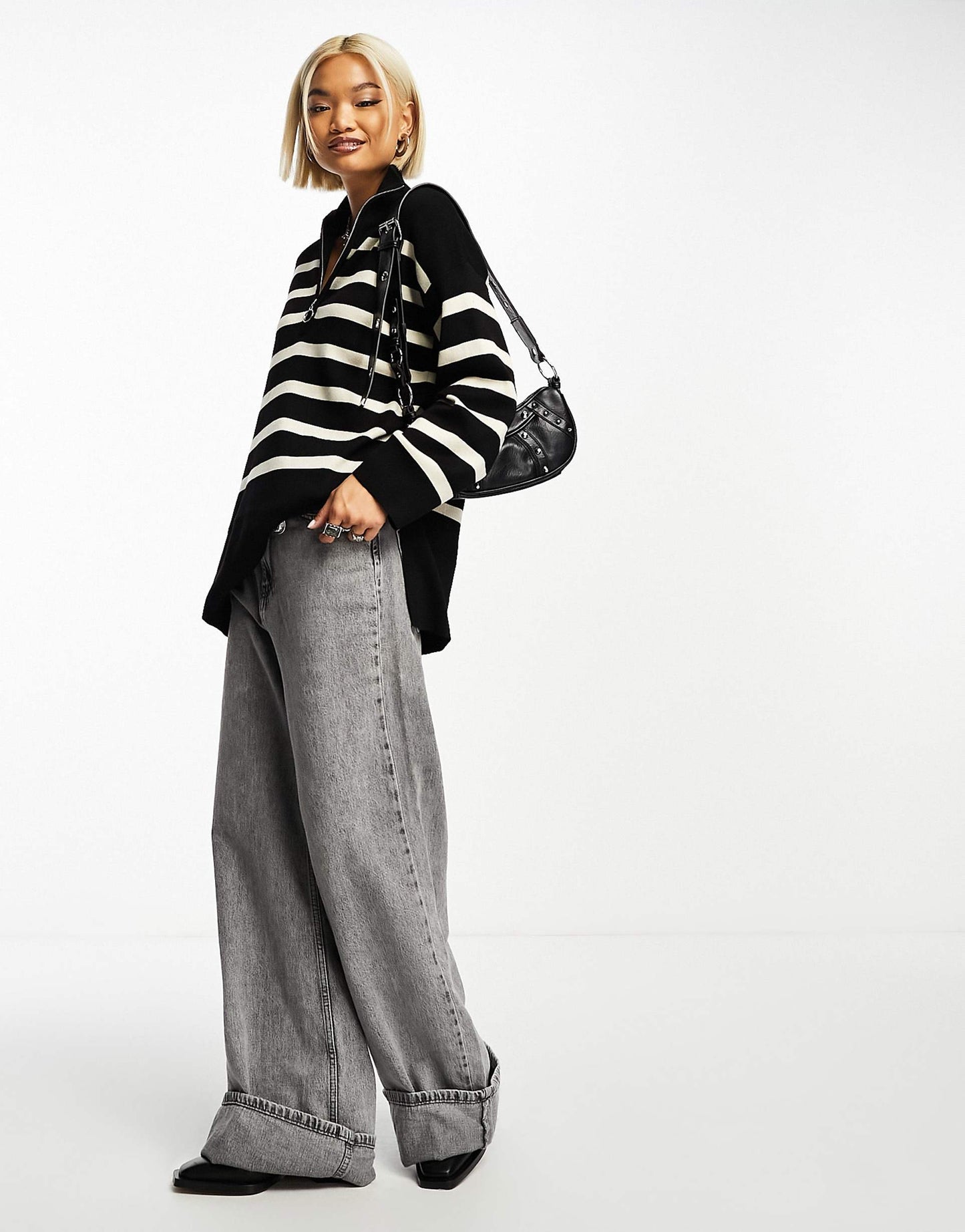 Knitted Zip Neck Jumper