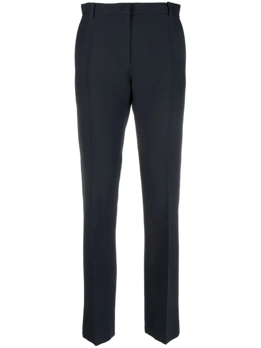 Wool-Silk Blend Tailored Trousers