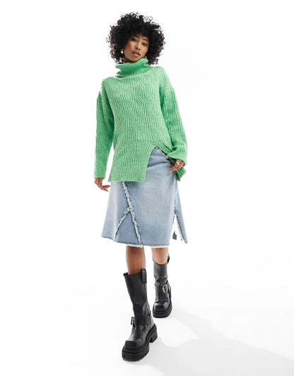 Chunky Funnel Neck Oversized Jumper