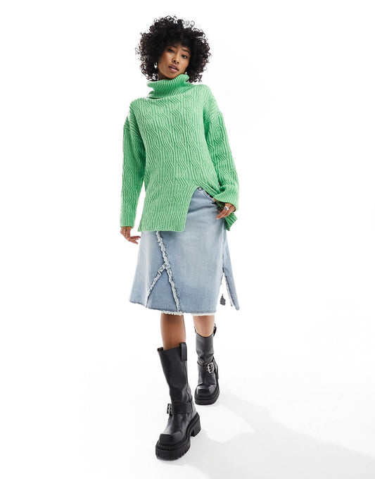 Chunky Funnel Neck Oversized Jumper