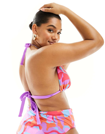 Curve Reversible High Apex Triangle Bikini Top