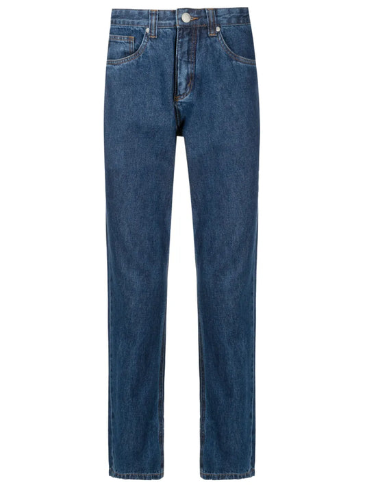 Logo-Patch Mid-Rise Straight-Leg Trousers