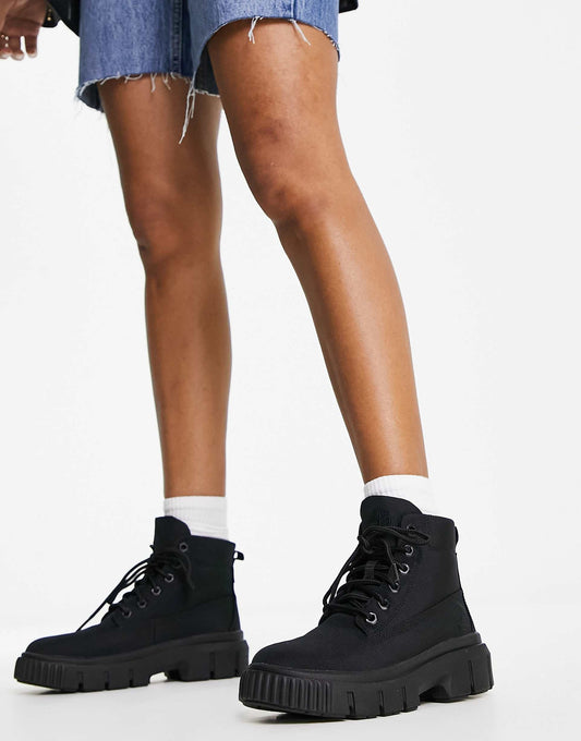 Greyfield Black Canvas Boots