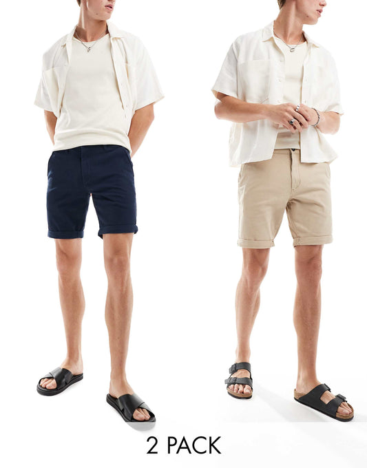 2 Pack Chino Shorts