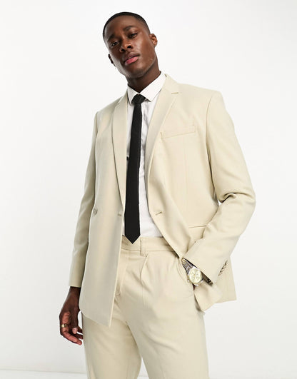 Double Breasted Skim Suit Jacket