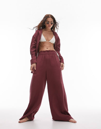 Co-Ord Casual Textured Beach Shirt