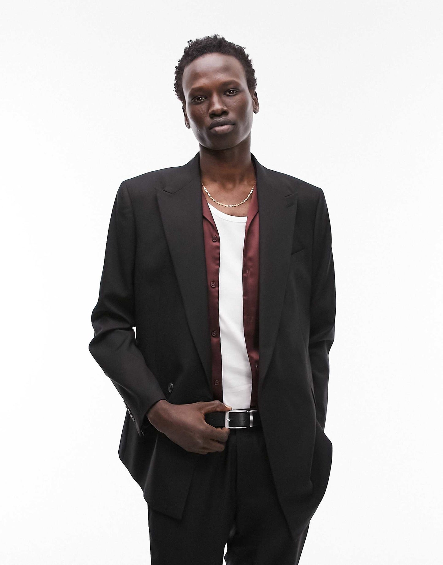 Slim Warm Handle Wrap Suit Jacket