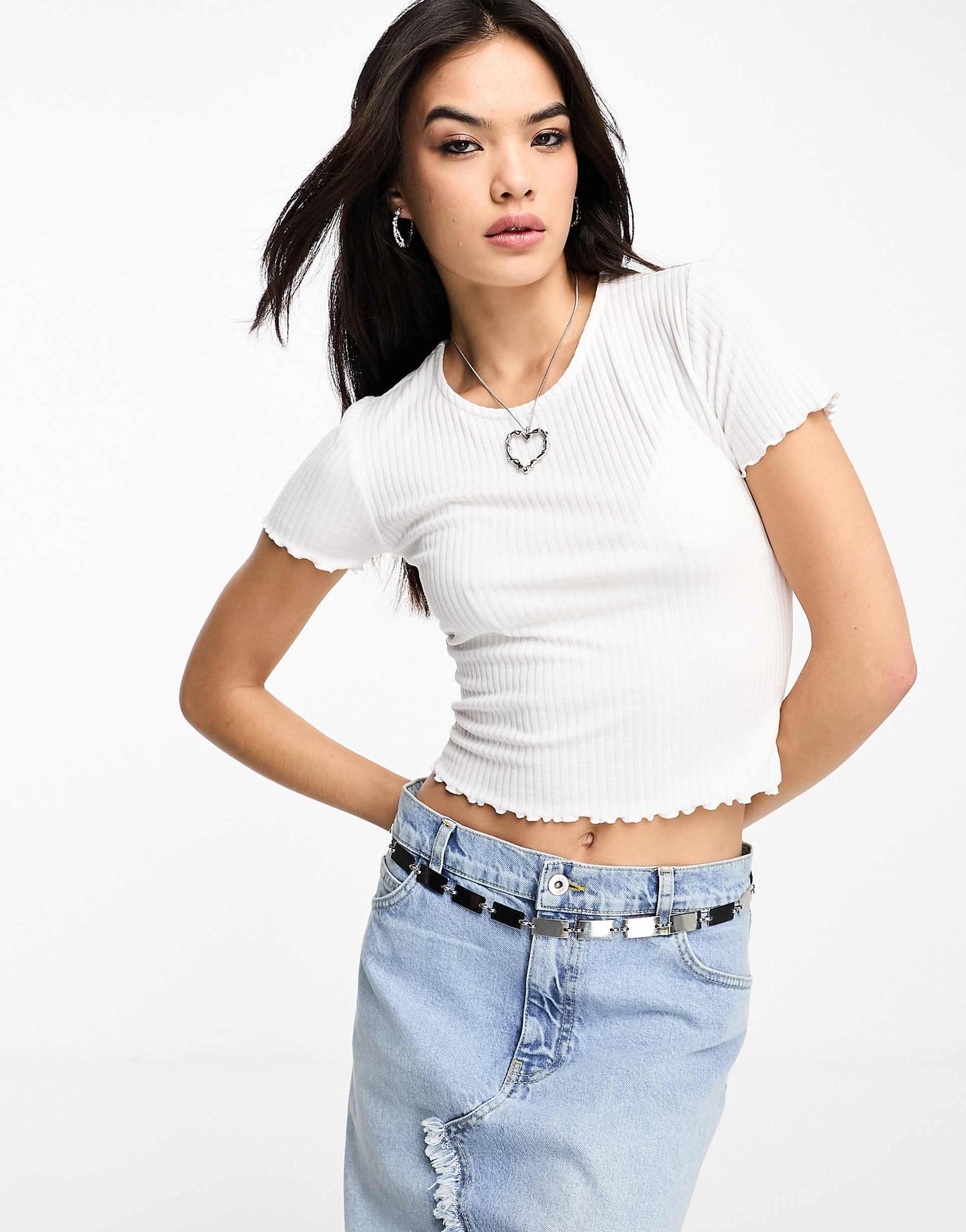 Cropped Lettuce Edge T-Shirt