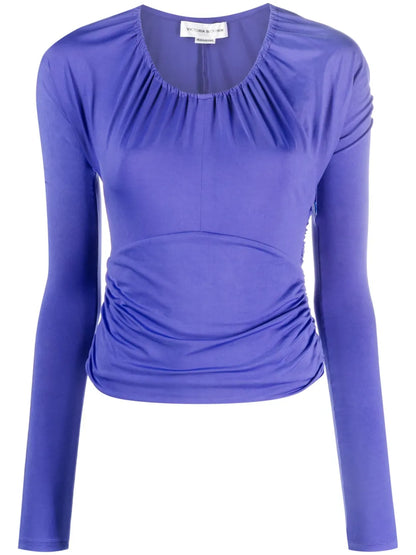 Gathered Stretch-Jersey Top