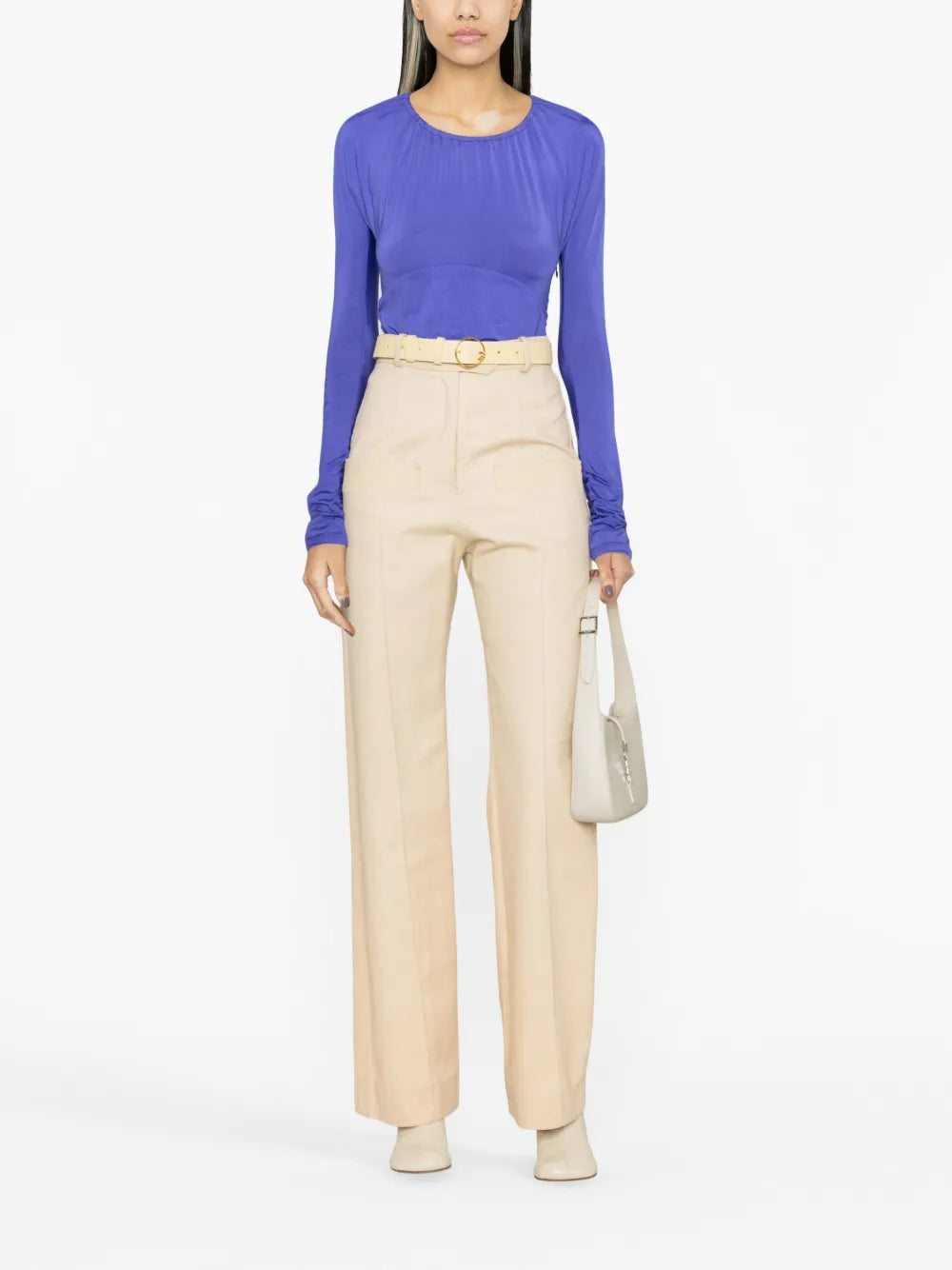 Gathered Stretch-Jersey Top