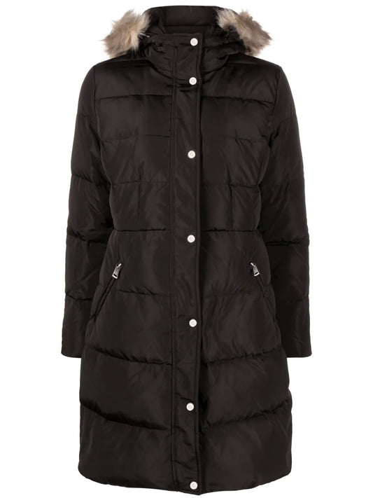 Faux-Fur Trim Quilted Coat