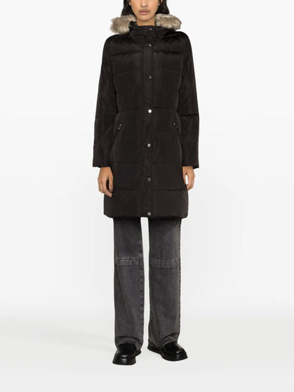 Faux-Fur Trim Quilted Coat