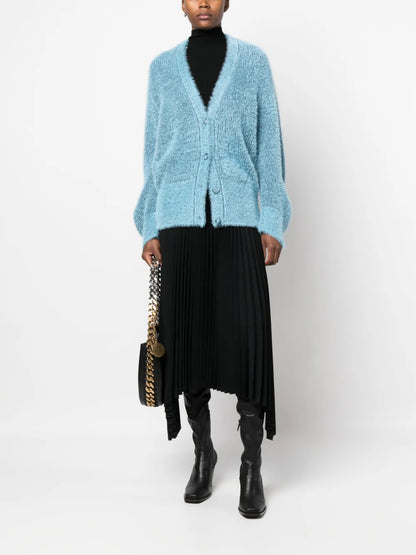 V-Neck Brushed-Effect Cardigan
