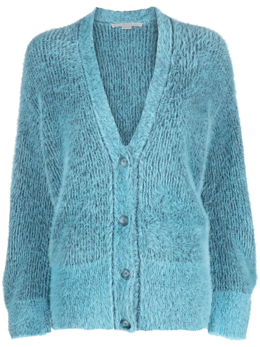 V-Neck Brushed-Effect Cardigan