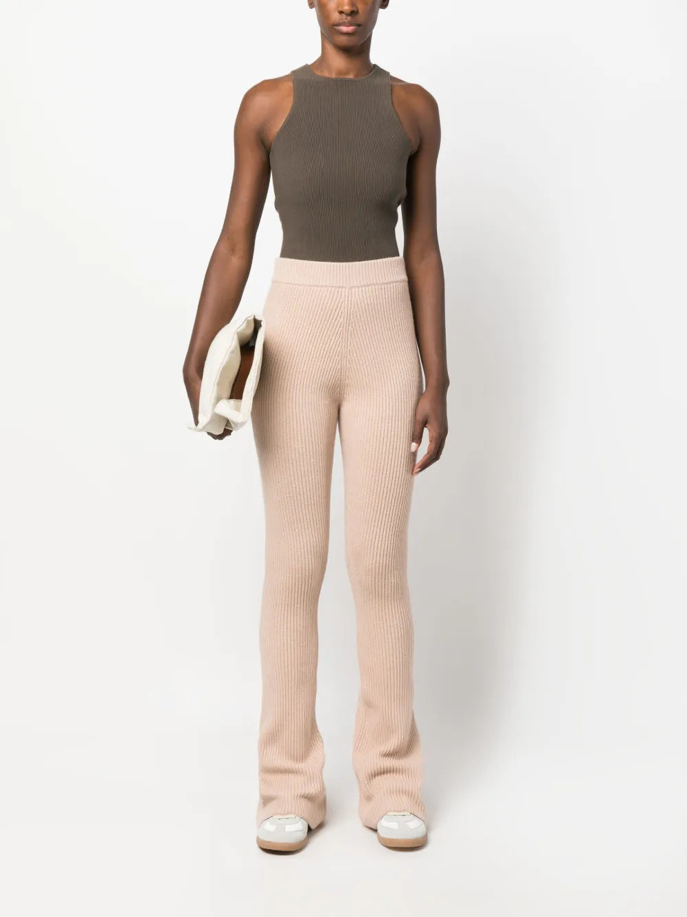 High-Waist Knitted Trousers