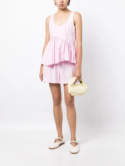 Wide-Leg Cotton Shorts