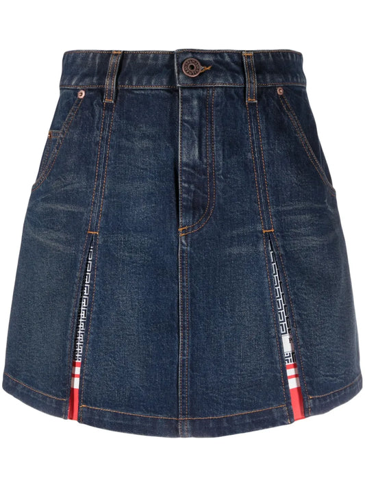 Pleated Denim Skirt