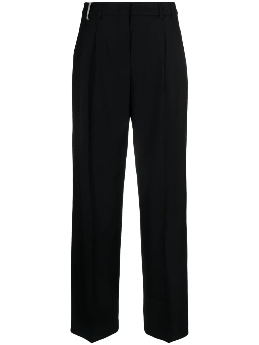 Straight-Leg Pleat-Detail Trousers