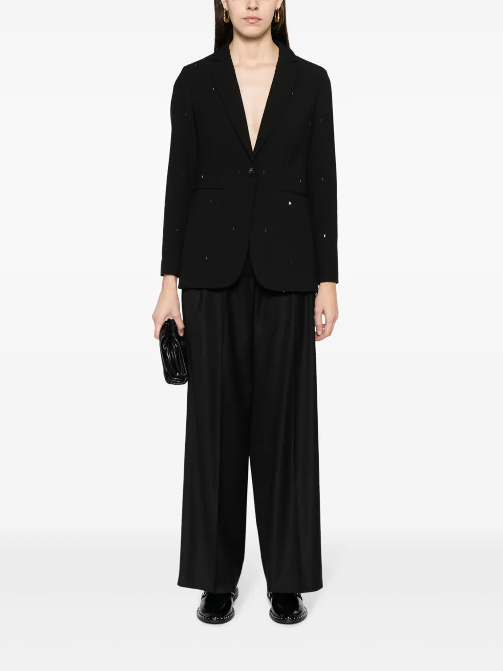 Straight-Leg Pleat-Detail Trousers