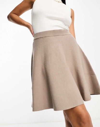 Godet Knitted Mini Skirt