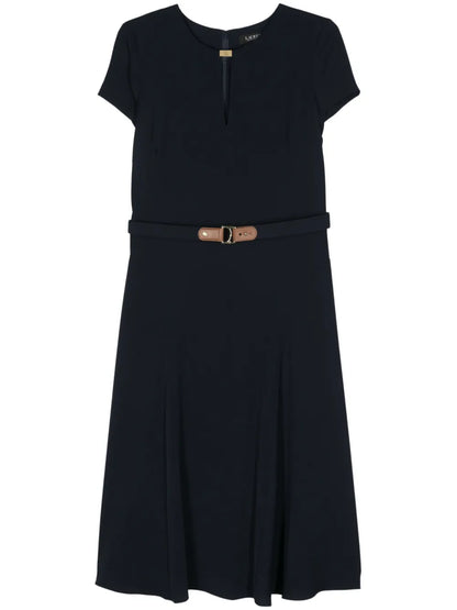 Logo-Plaque Georgette Dress