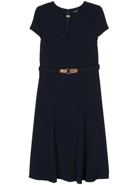 Logo-Plaque Georgette Dress