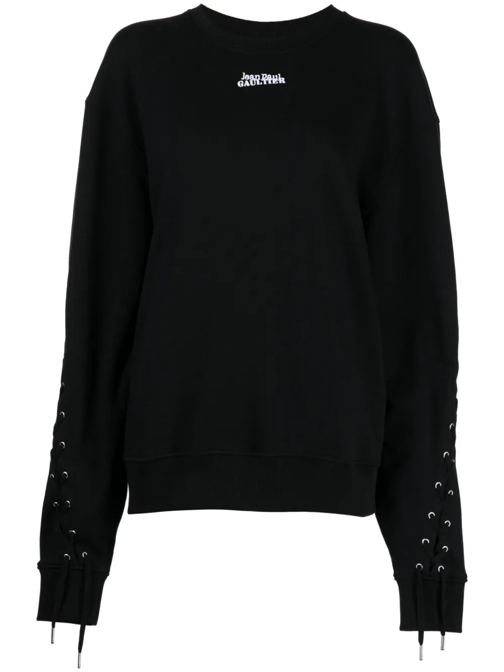 Lace-Up Cotton Sweatshirt
