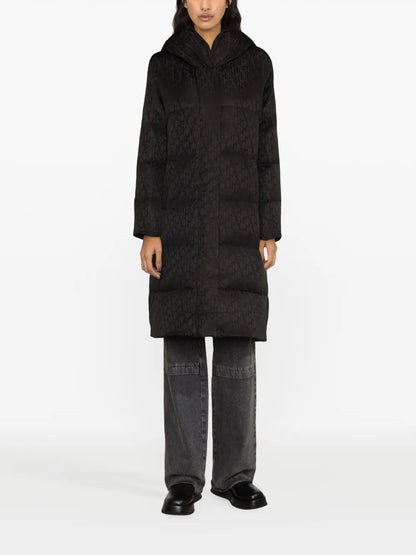 Logo-Jacquard Quilted Coat
