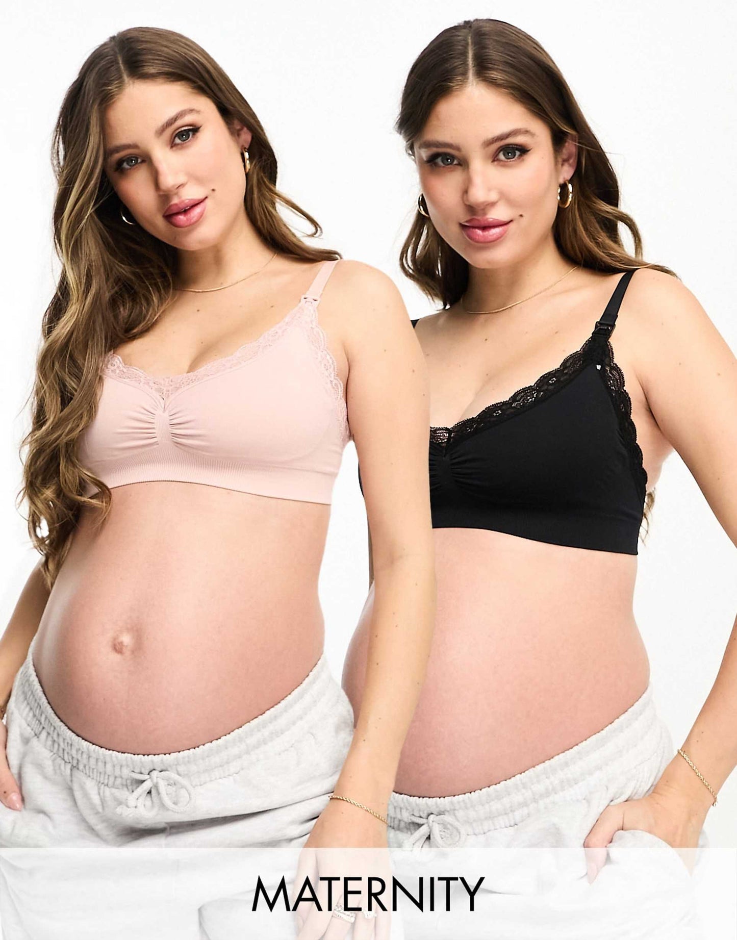 Mom Maternity 2 Pack Seamless Lace Bras