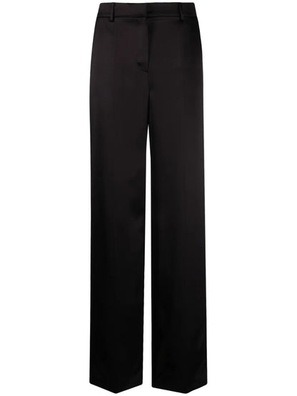 Satin Straight-Leg Trousers
