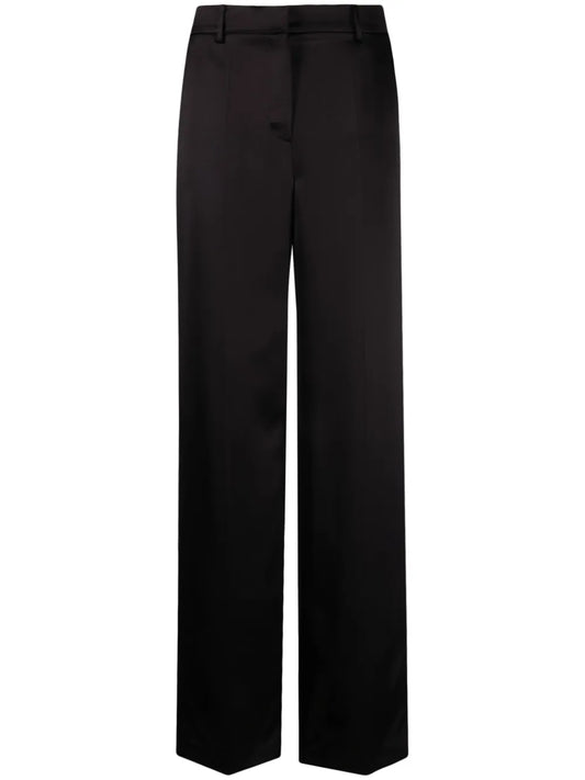 Satin Straight-Leg Trousers