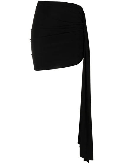 Draped Asymmetric Miniskirt
